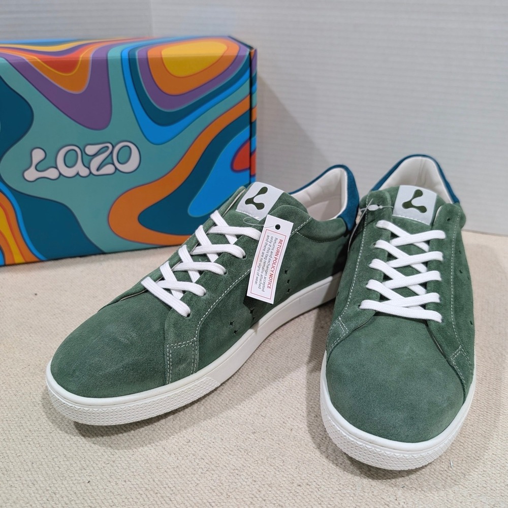 Lazo Halo Emerald Green Blue Suede Sneakers Urban Sport Men 9.5 Women 11 NIB